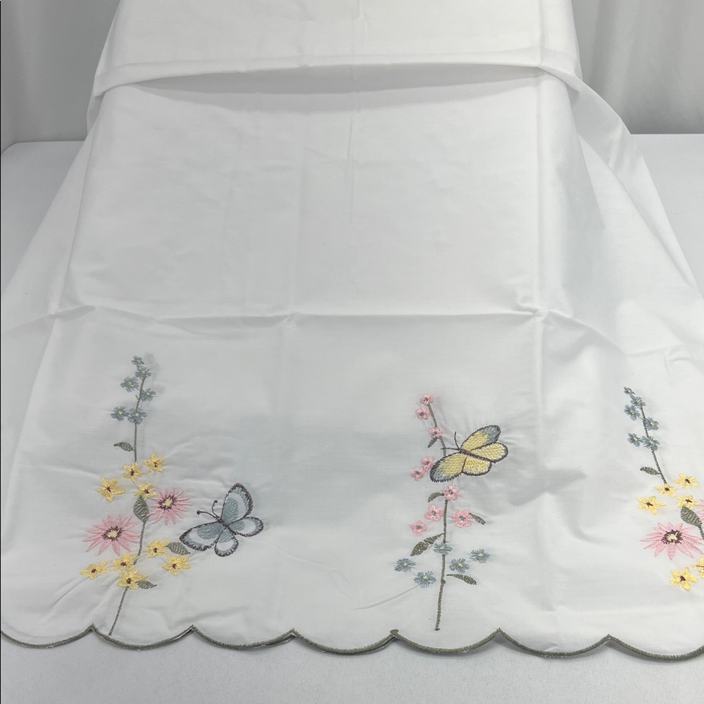 Embroidered Floral Butterfly Cafe Curtains Cottagecore Fairycore Feminine